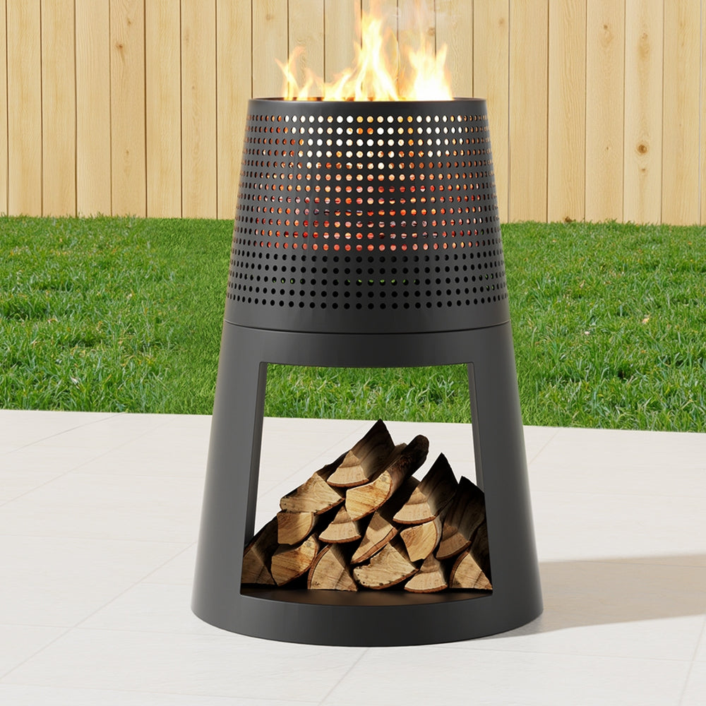 Grillz Fire Pit Deep Bowl Iron Outdoor Fireplace - VogueDecor.au