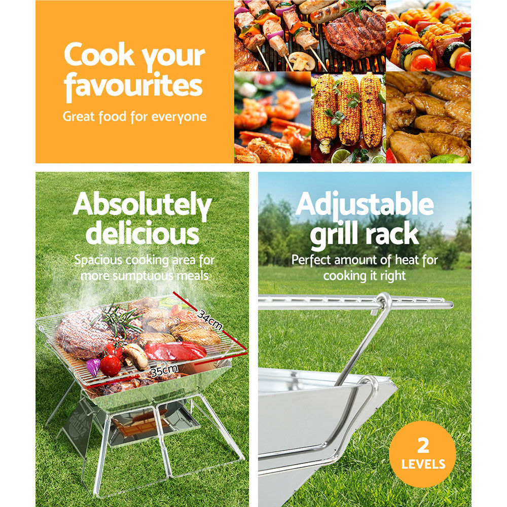 Grillz Fire Pit BBQ Grill with Carry Bag Portable - VogueDecor.au