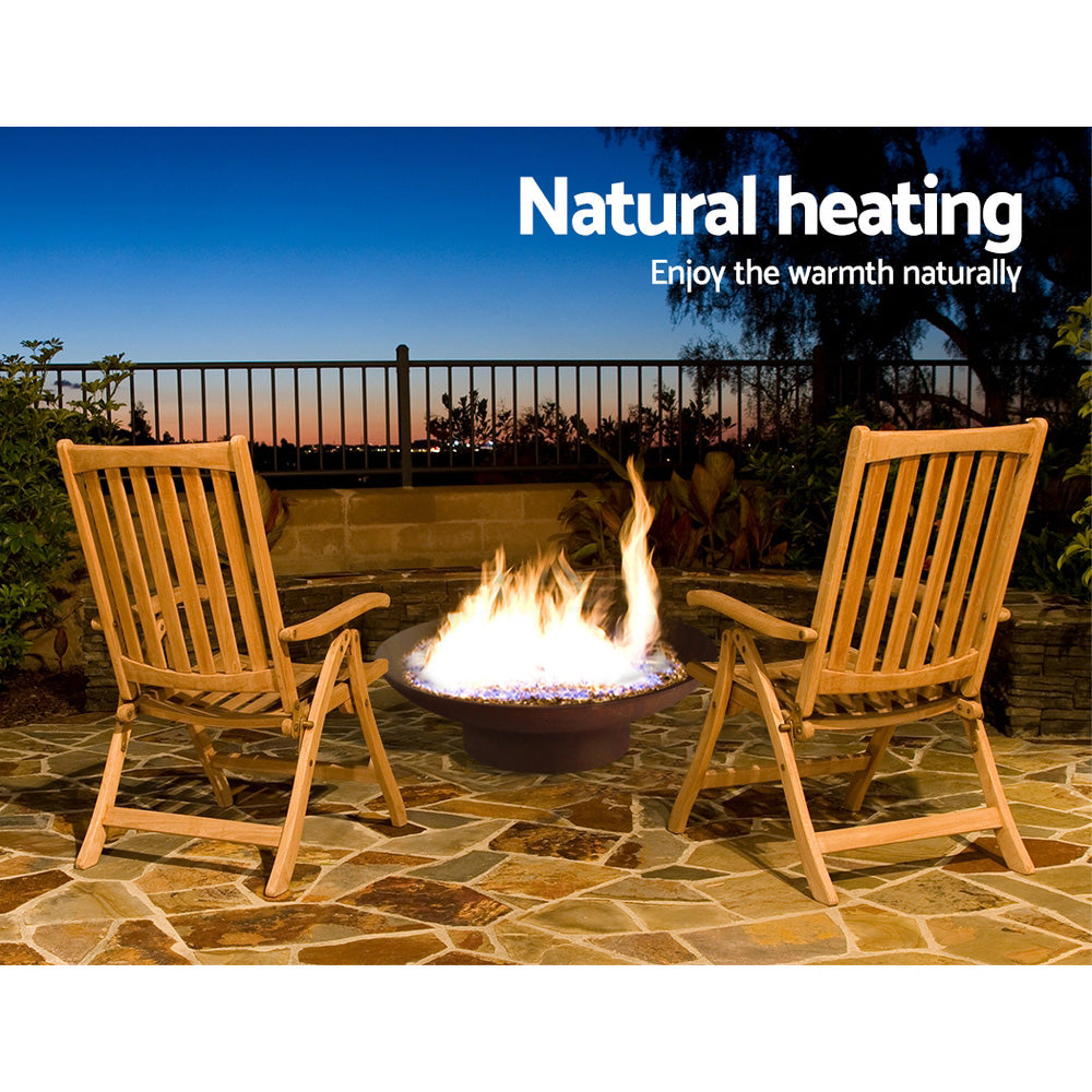 Grillz Fire Pit Bowl Cast Iron Rustic 70cm - VogueDecor.au