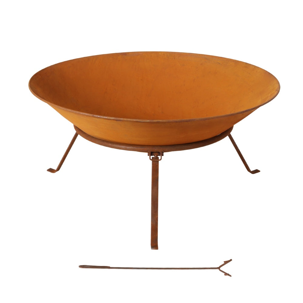 Grillz 70cm Fire Pit Rustic Iron Bowl Outdoor - VogueDecor.au