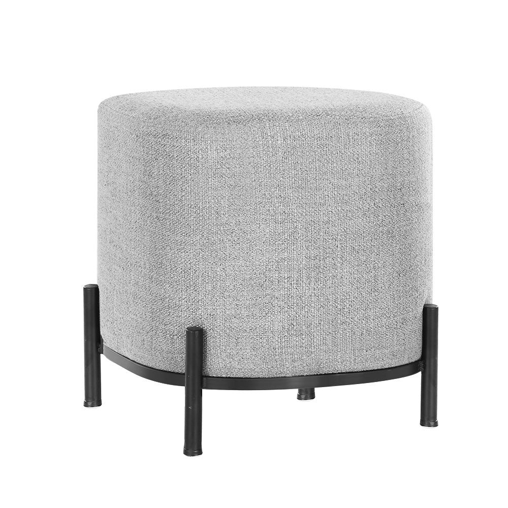 Artiss Ottoman Foot Stool Square Linen Grey - VogueDecor.au