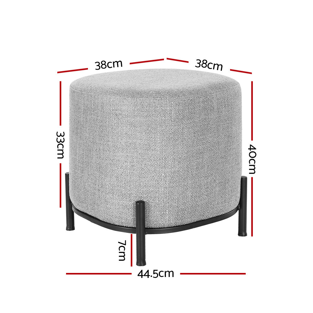 Artiss Ottoman Foot Stool Square Linen Grey - VogueDecor.au