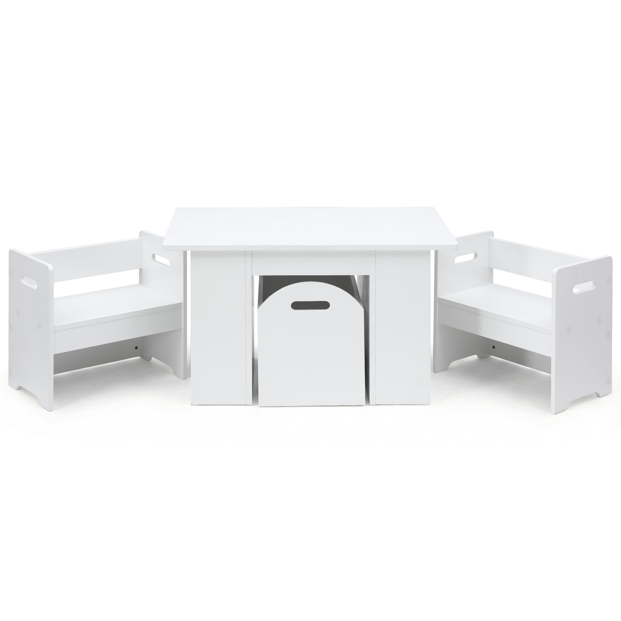 Keezi 3PCS Kids Table and Chairs Set Storage Toys Play Activity Desk