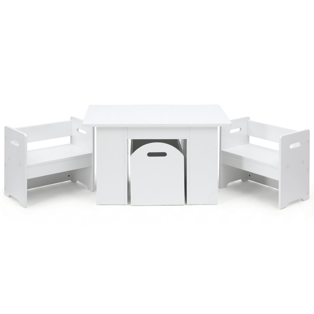 Keezi 3PCS Kids Table and Chairs Set Storage Toys Play Activity Desk