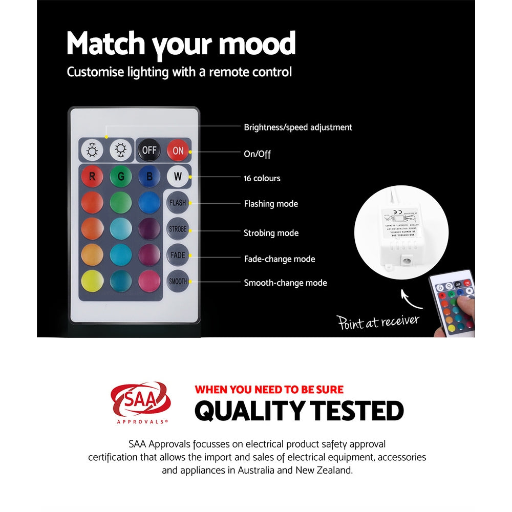 Artiss Bedside Table LED - HERES Black - VogueDecor.au