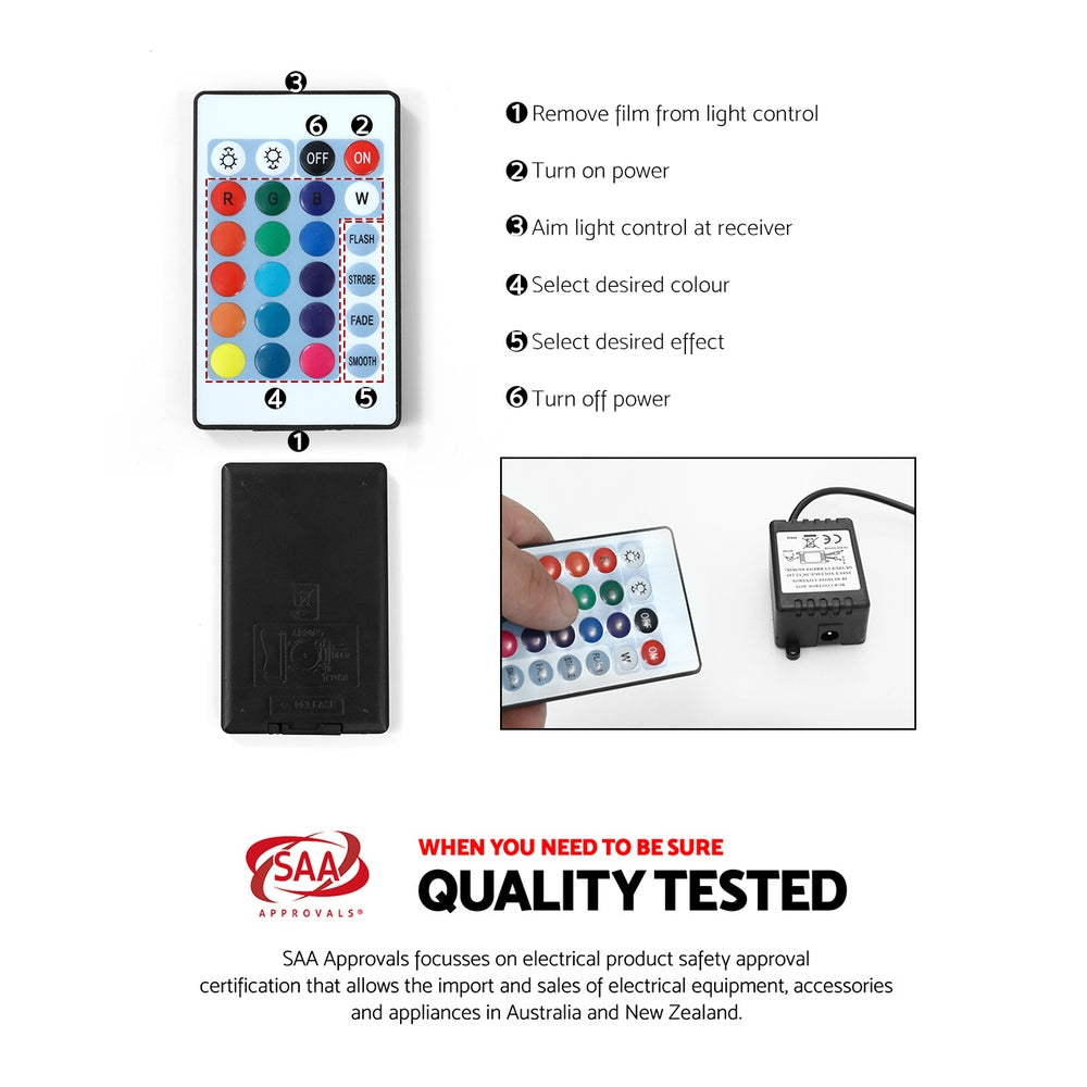 Artiss Coffee Table Led Lights Black - VogueDecor.au