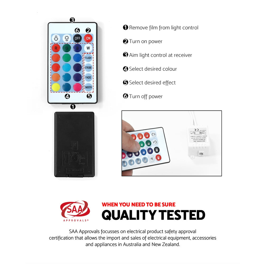 Artiss Coffee Table Led Lights White - VogueDecor.au