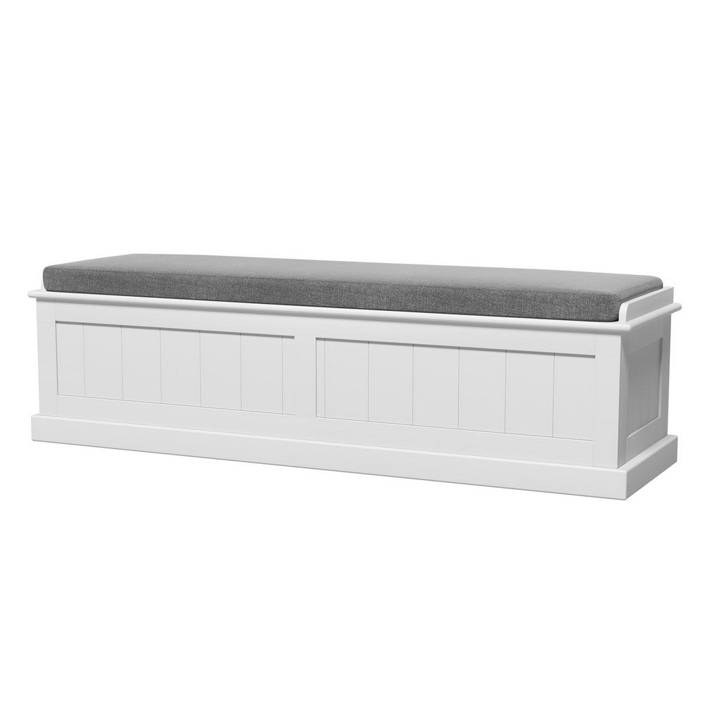 Artiss Storage Ottoman Blanket Box 140cm Fluted Grey - VogueDecor.au