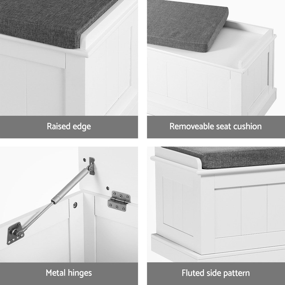 Artiss Storage Ottoman Blanket Box 140cm Fluted Grey - VogueDecor.au