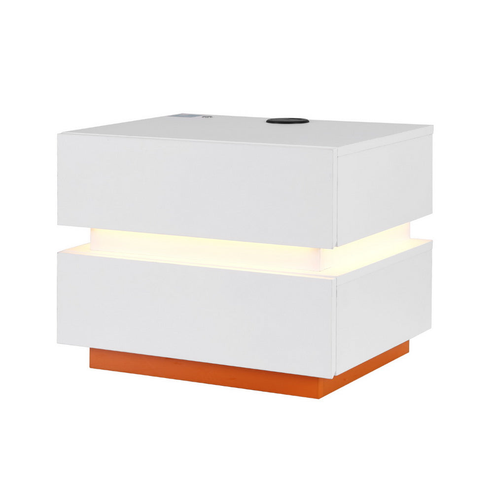 Artiss Smart Bedside Table LED Wireless Charging Ada - VogueDecor.au