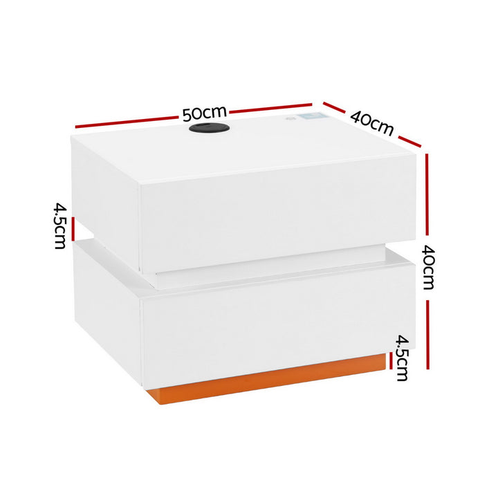 Artiss Smart Bedside Table LED Wireless Charging Ada - VogueDecor.au