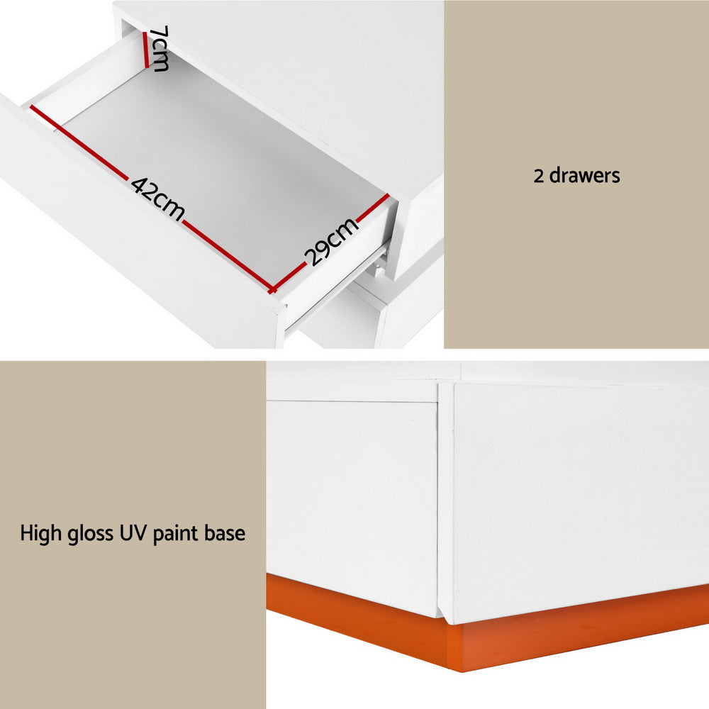 Artiss Smart Bedside Table LED Wireless Charging Ada - VogueDecor.au