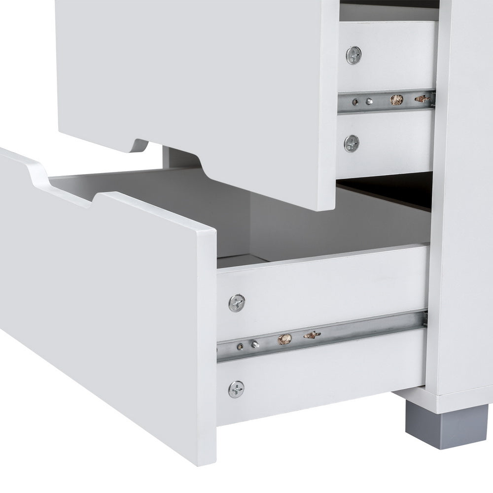 Artiss Smart Bedside Table 3 Drawers with Wireless Charging Ports LED White ADAD - VogueDecor.au