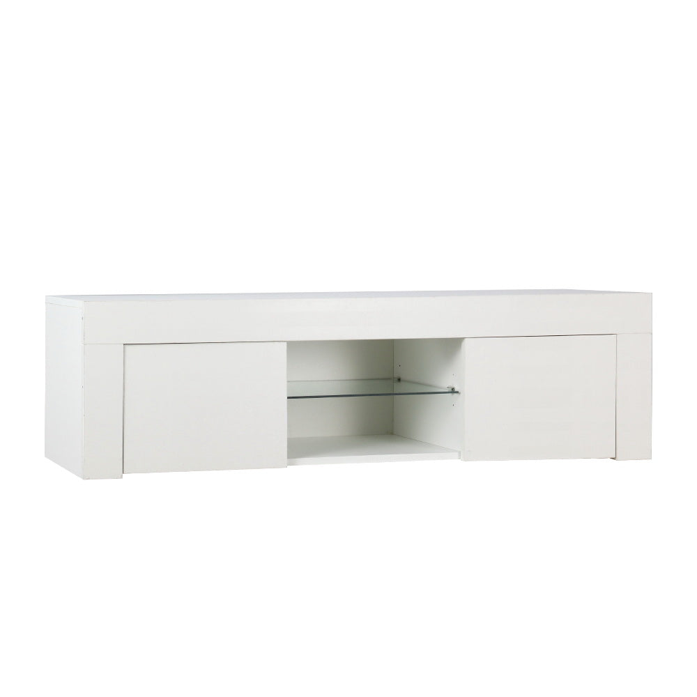 Artiss Entertainment Unit TV Cabinet LED 130cm White Angus - VogueDecor.au
