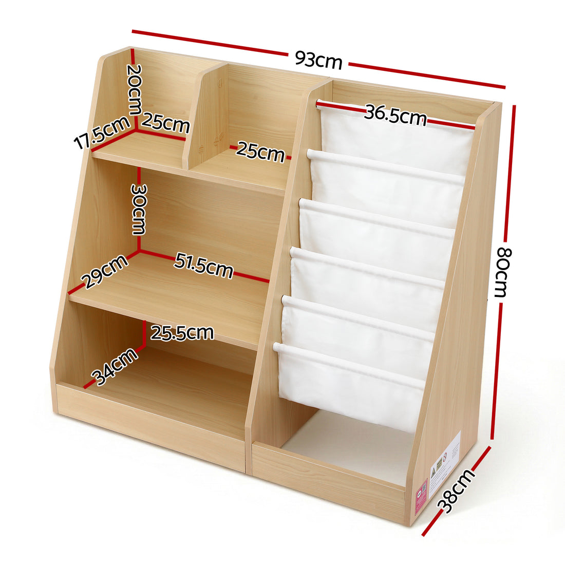 Keezi Kids Bookshelf Wood Bookcase Children Storage Rack Display Shelves Holder