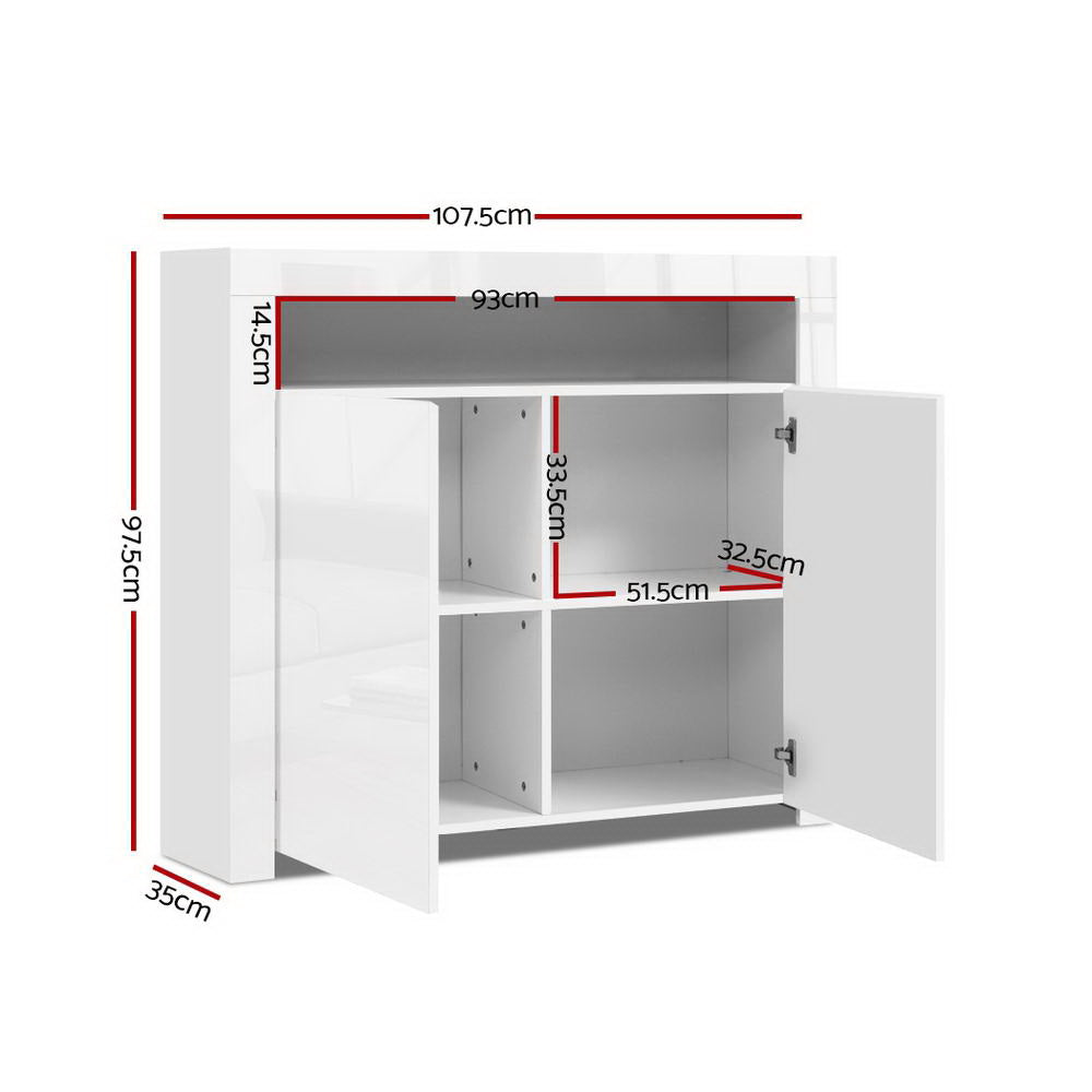 Artiss Buffet Sideboard LED - ARNO White - VogueDecor.au