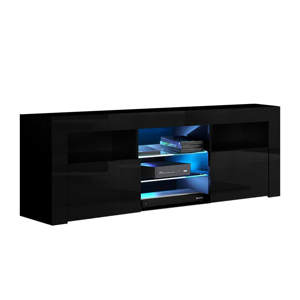 Artiss Entertainment Unit TV Cabinet LED 160cm Black Bobi - VogueDecor.au