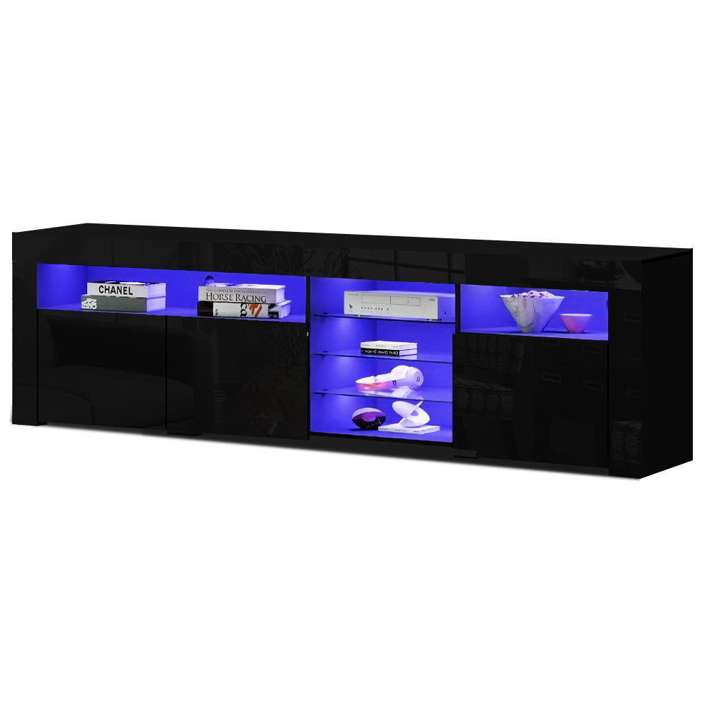 Artiss Entertainment Unit TV Cabinet LED 180cm Black Bobi - VogueDecor.au