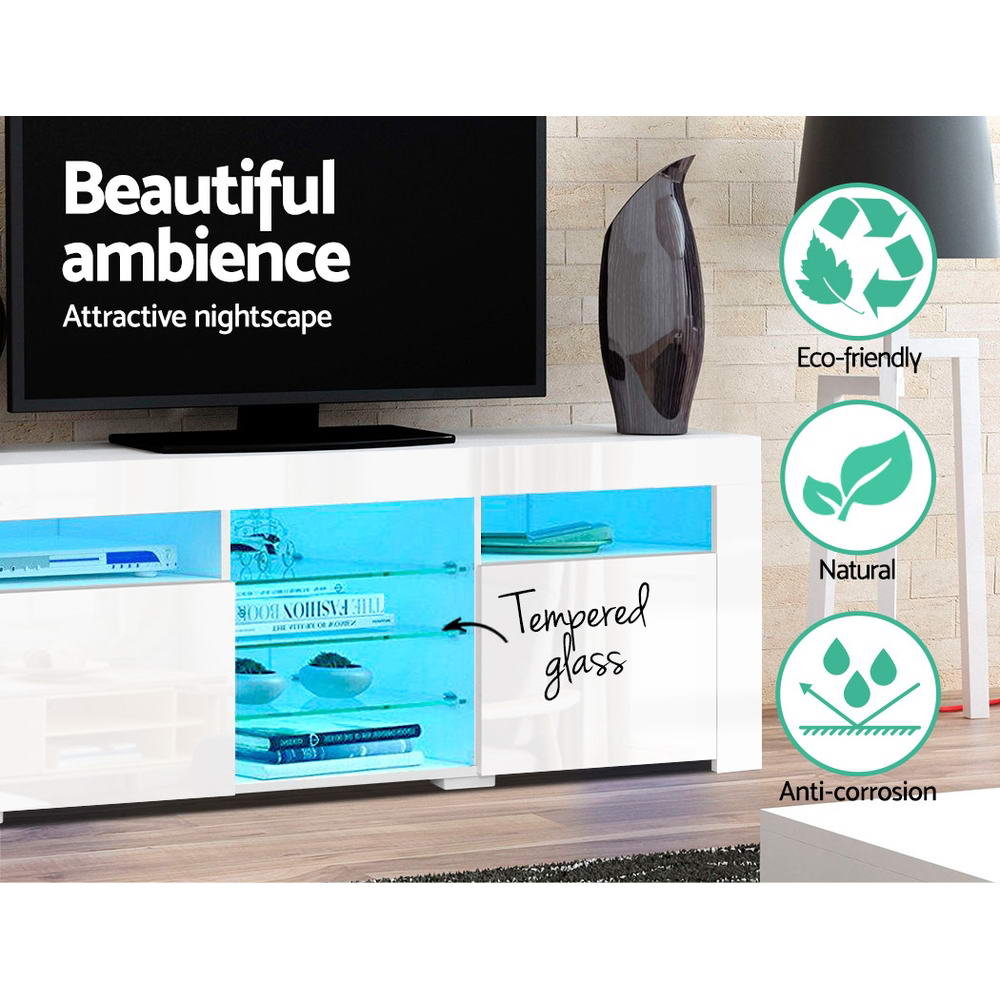 Artiss Entertainment Unit TV Cabinet LED 180cm White Bobi - VogueDecor.au