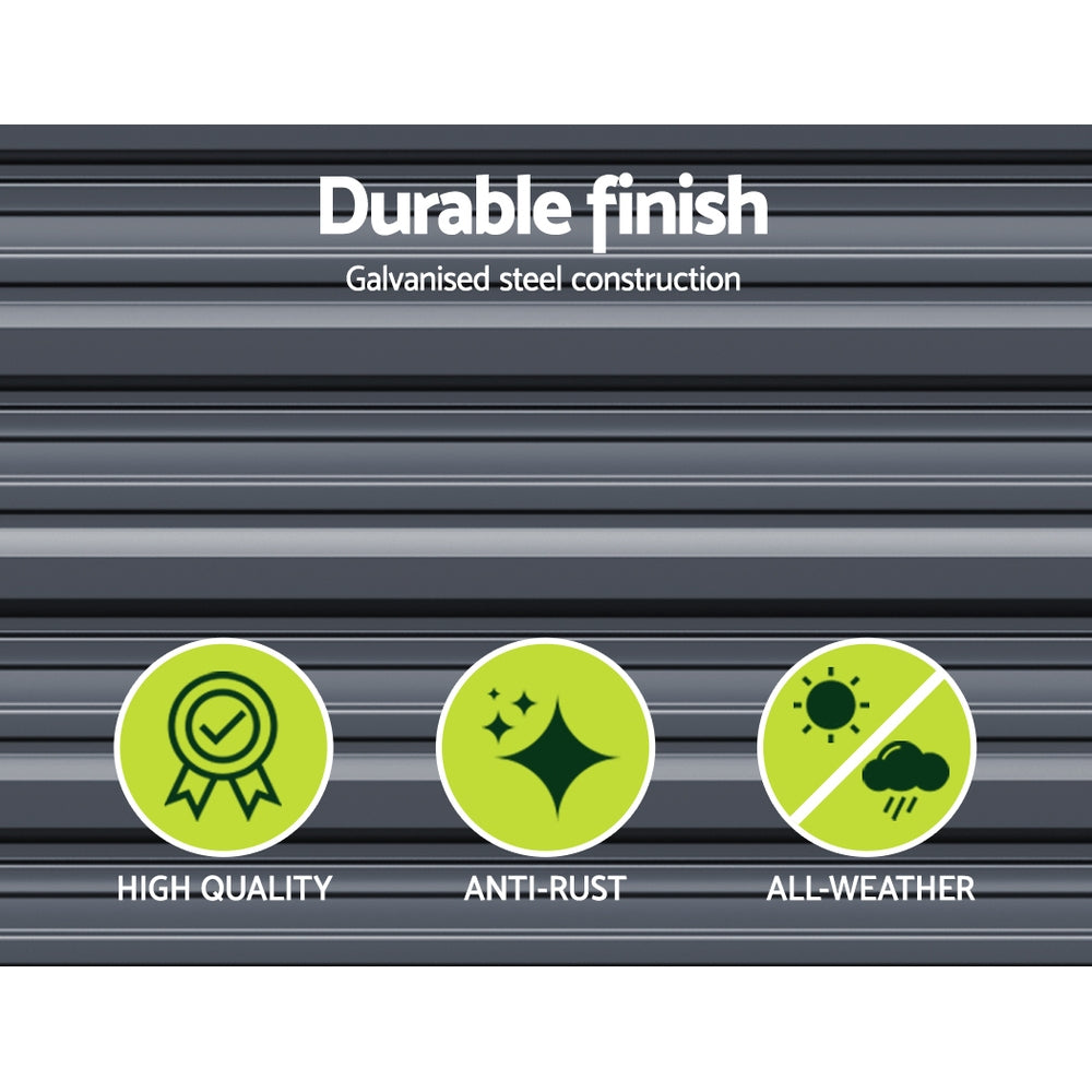 Green Fingers Garden Bed 240x80x77cm Planter Box Raised Container Galvanised Herb - VogueDecor.au