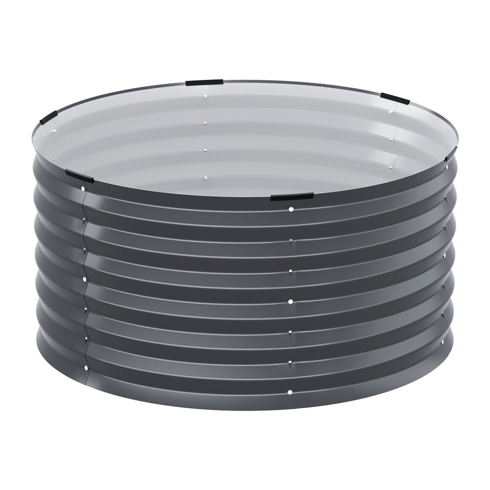 Green Fingers Garden Bed 90X45cm Round Latches Planter Box Raised Galvanised Herb - VogueDecor.au