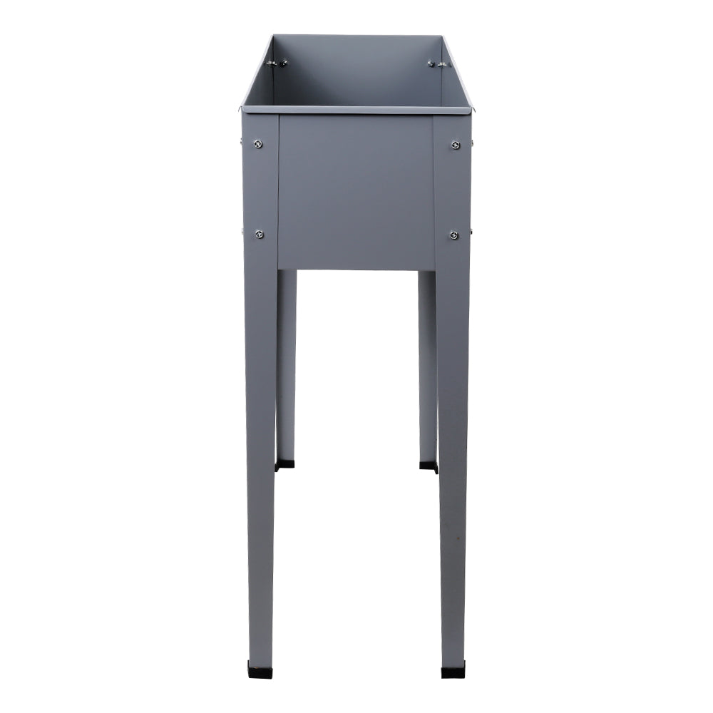 Green Fingers Garden Bed Elevated 100X80X30cm Planter Box Container Galvanised - VogueDecor.au