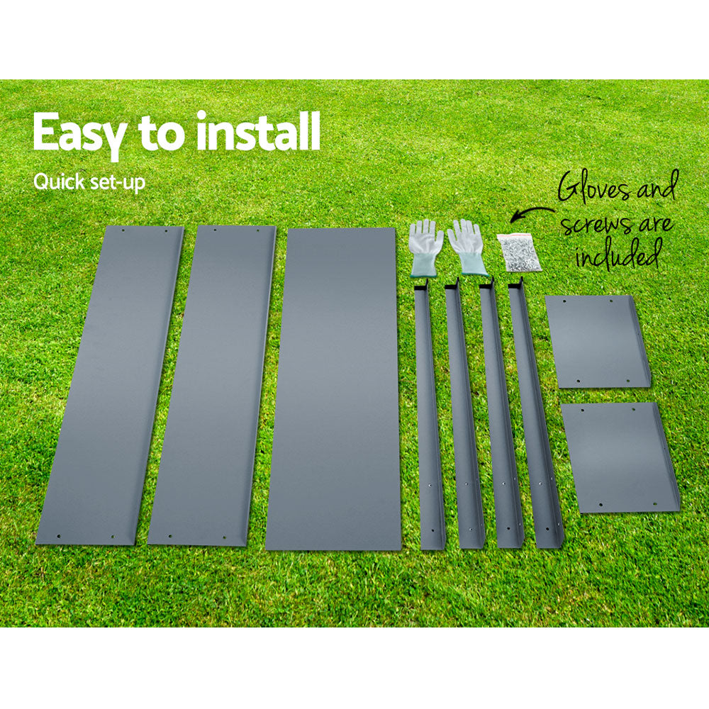 Green Fingers Garden Bed Elevated 100X80X30cm Planter Box Container Galvanised - VogueDecor.au