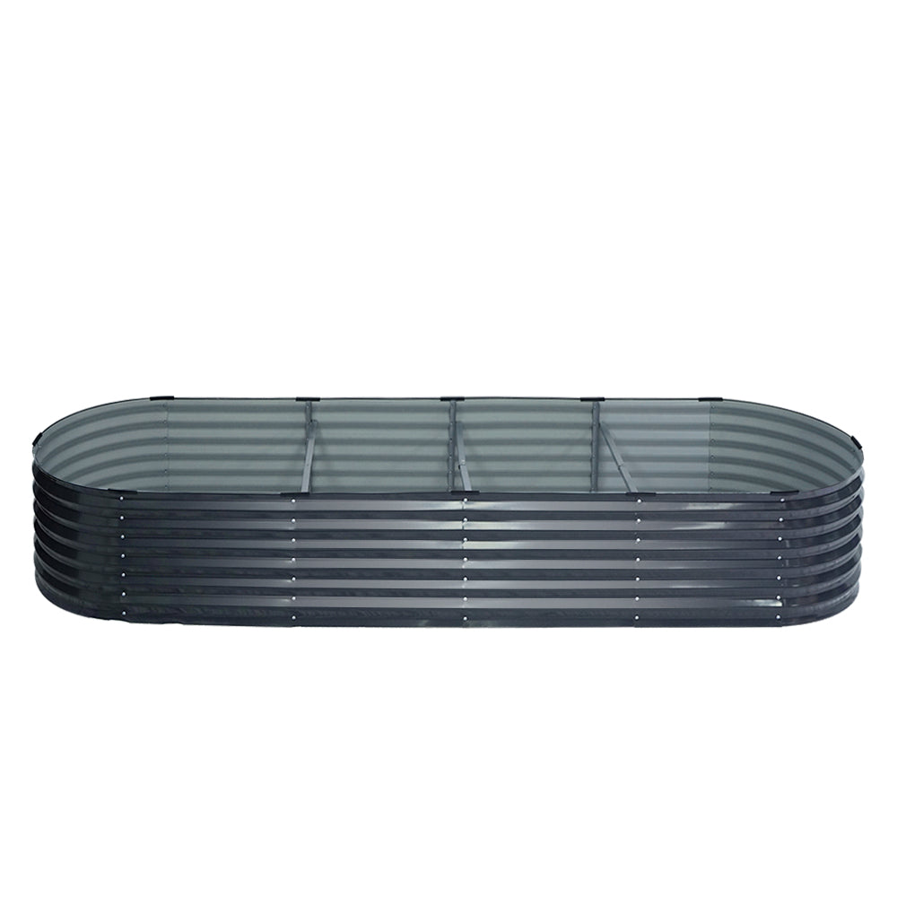 Green Fingers Garden Bed 320X80X42cm Oval Planter Box Raised Container Galvanised - VogueDecor.au