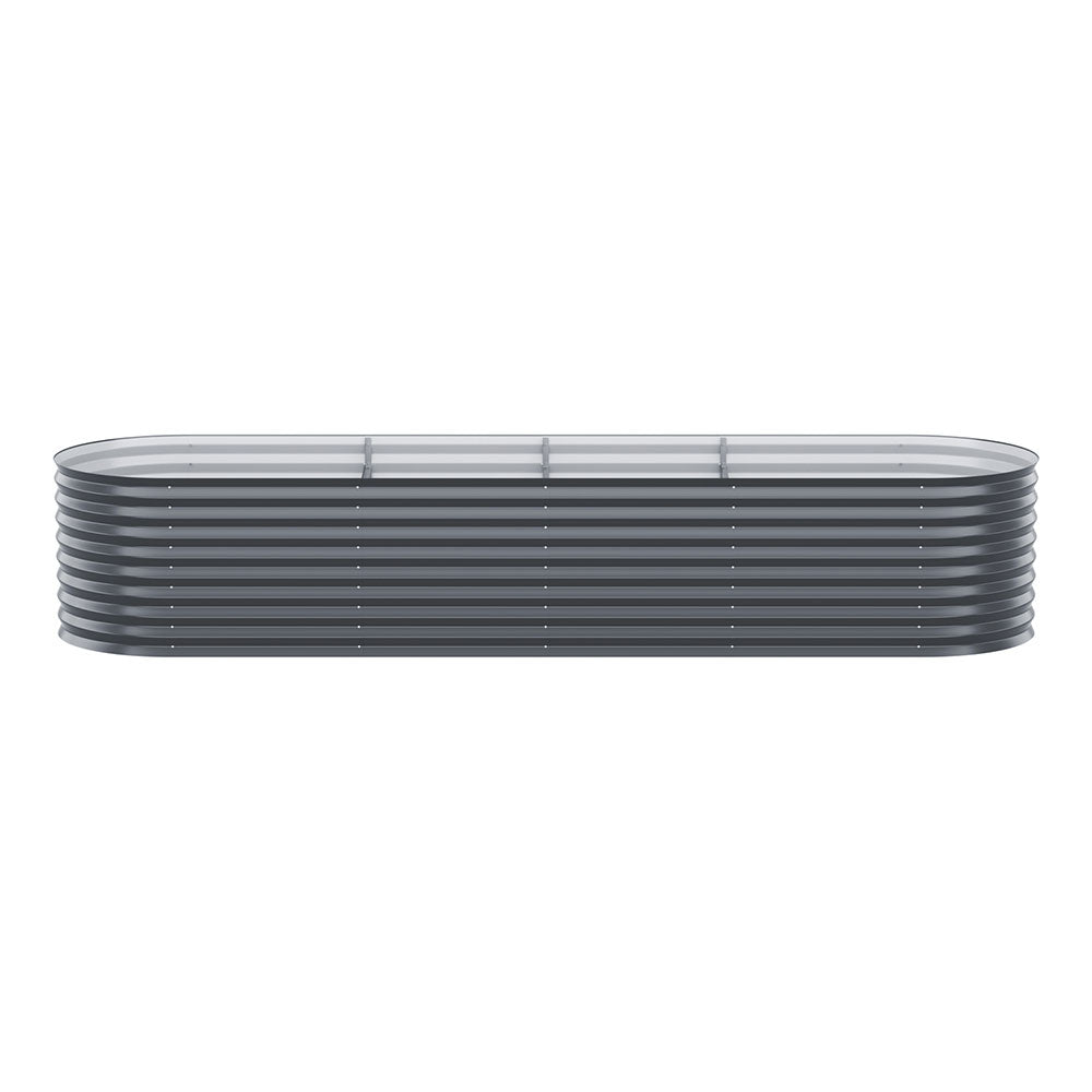 2x Green Fingers Raised Garden Bed 320X80X56cm Oval Planter Box - VogueDecor.au