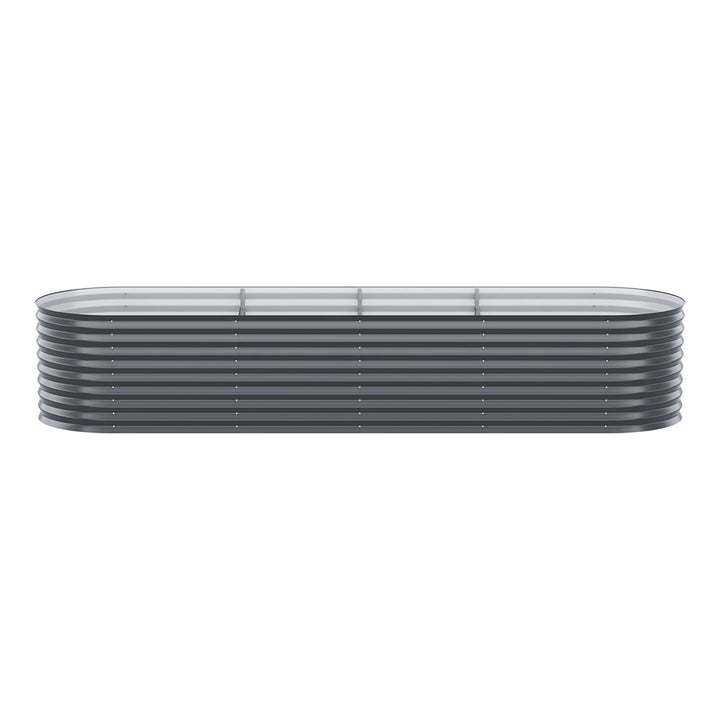 2x Green Fingers Raised Garden Bed 320X80X56cm Oval Planter Box - VogueDecor.au