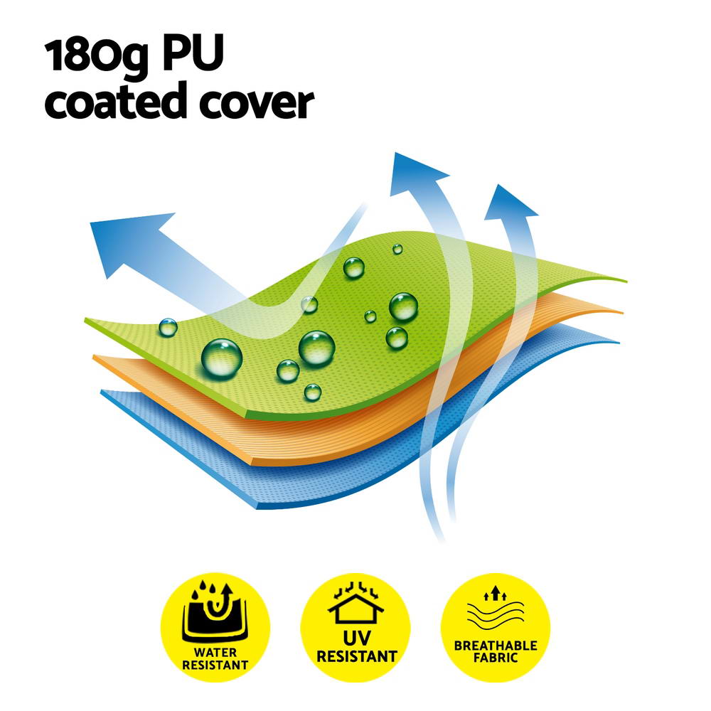 Instahut Gazebo Outdoor BBQ Grill Patio Garden Marquee Shade Shelter Shelf Hooks Beige - VogueDecor.au