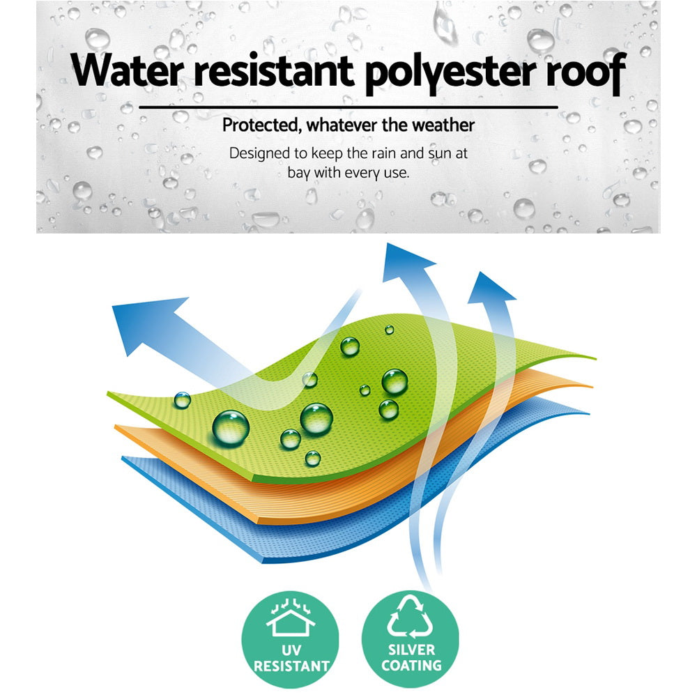 Instahut Gazebo Pop Up Marquee 3x3m Wedding Party Outdoor Camping Tent Canopy Shade Mesh Wall Black - VogueDecor.au