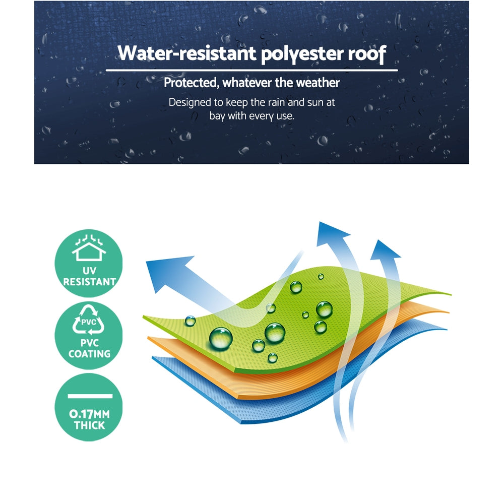 Instahut Gazebo?2x2m Marquee Wedding Party Tent Outdoor Camping Mesh Wall Canopy Shade Gazebos Navy - VogueDecor.au