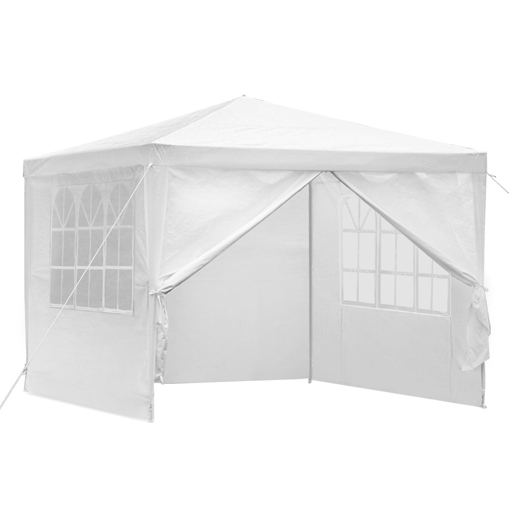 Instahut Gazebo 3x3m Marquee Wedding Party Tent Outdoor Camping Side Wall Canopy Window Panel White - VogueDecor.au