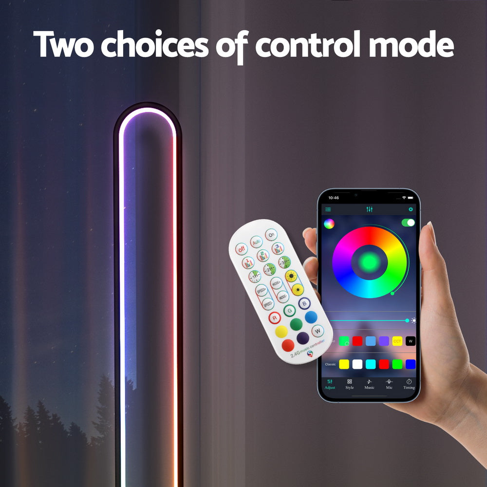 Artiss RGB LED Floor Lamp Remote Control Corner Light Stand Gaming Room 118CM - VogueDecor.au