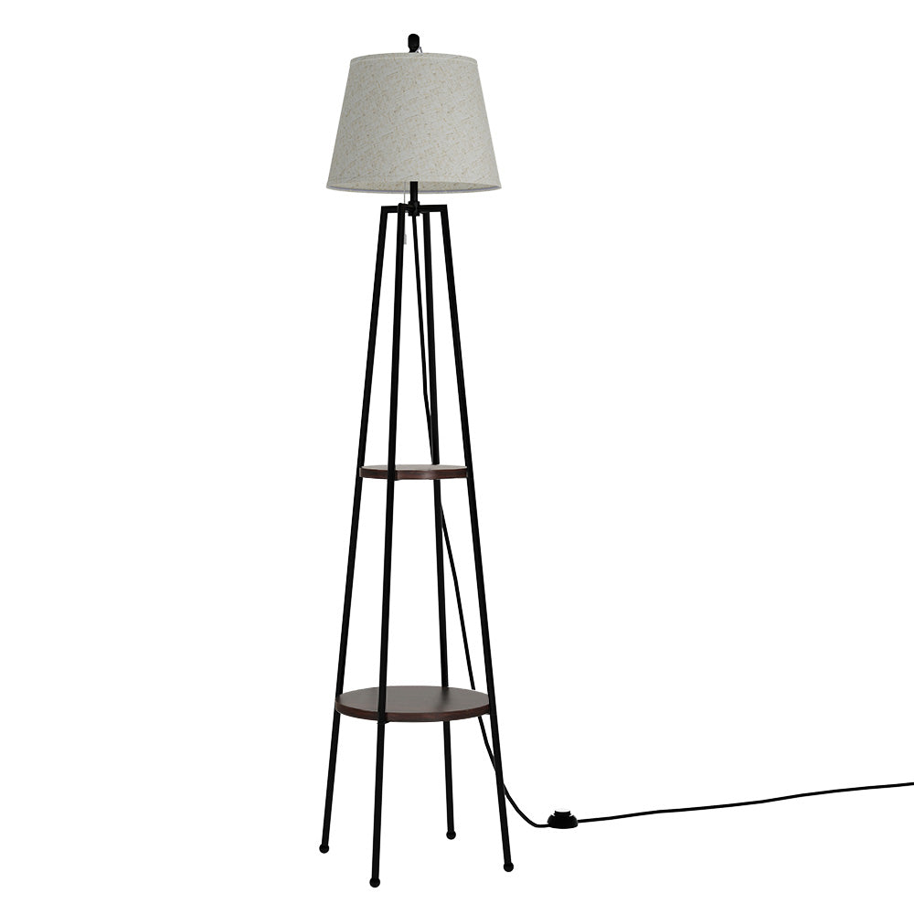 Artiss Floor Lamp 2 Tier Shelf Storage LED Light Stand Home Living Room Upright - VogueDecor.au
