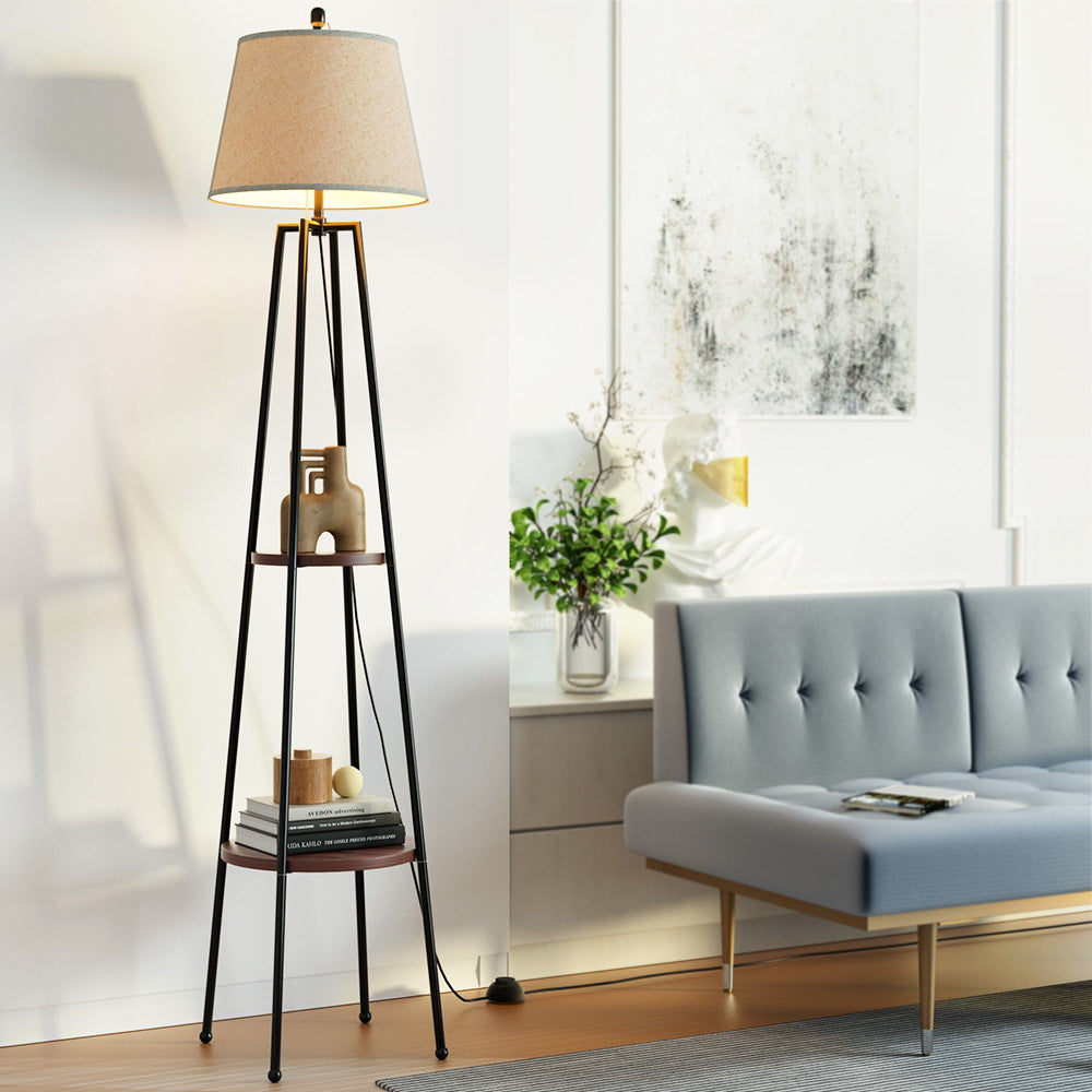 Artiss Floor Lamp 2 Tier Shelf Storage LED Light Stand Home Living Room Upright - VogueDecor.au