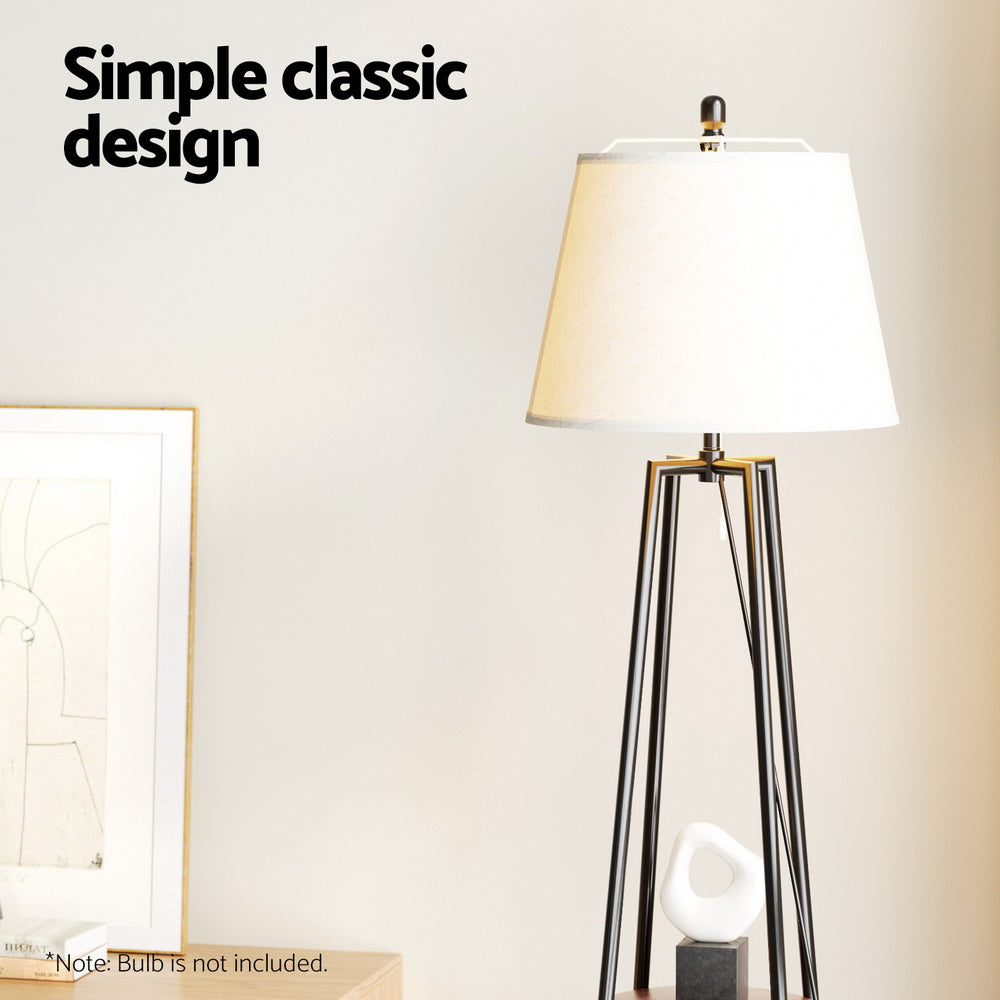 Artiss Floor Lamp 2 Tier Shelf Storage LED Light Stand Home Living Room Upright - VogueDecor.au