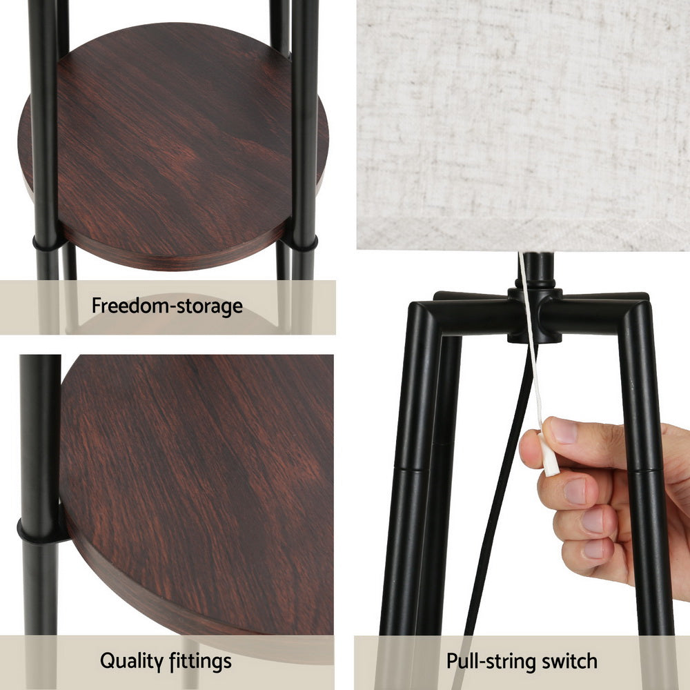 Artiss Floor Lamp 2 Tier Shelf Storage LED Light Stand Home Living Room Upright - VogueDecor.au