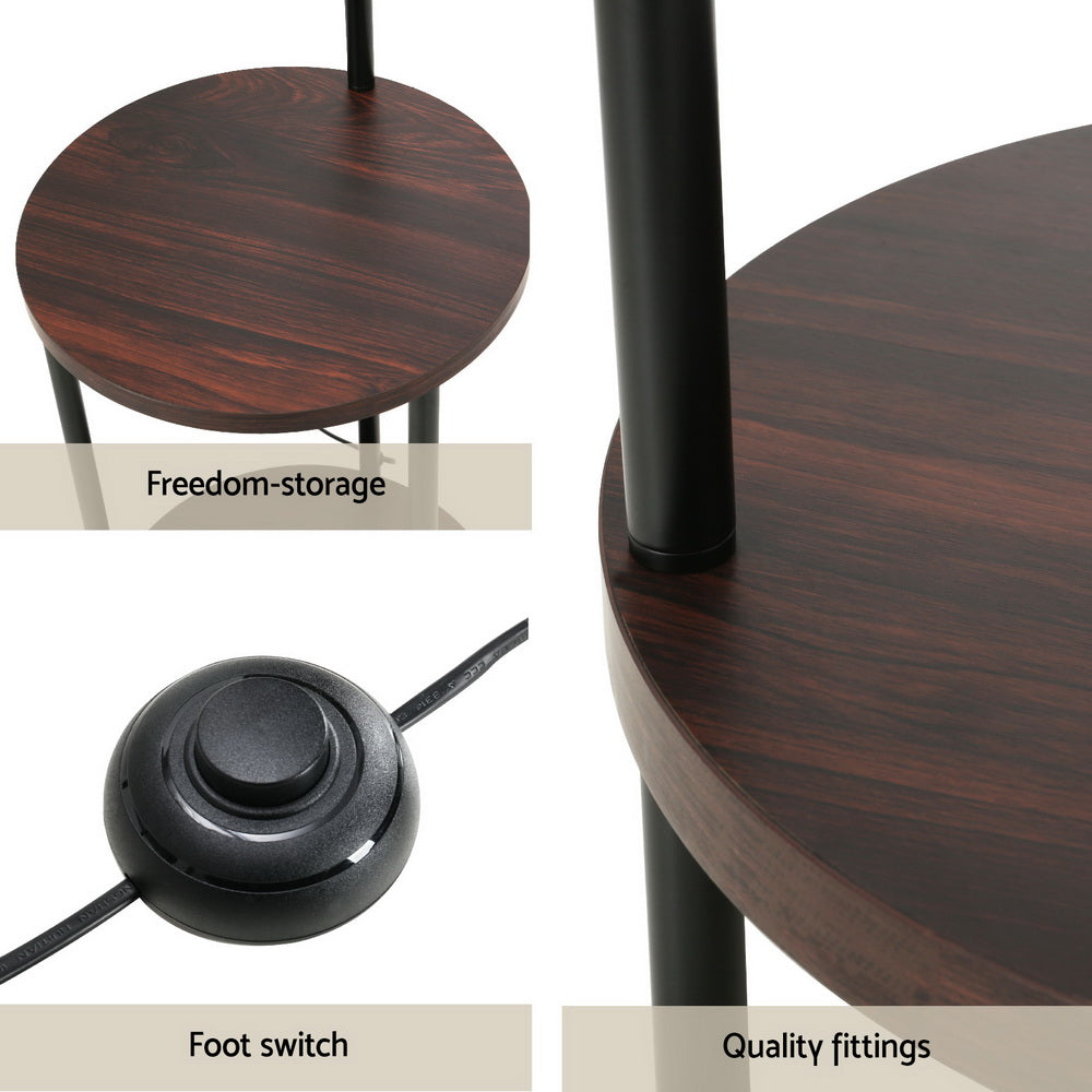 Artiss Floor Lamp 2 Tier Shelf Storage LED Light Stand Home Room Adjustable Head - VogueDecor.au