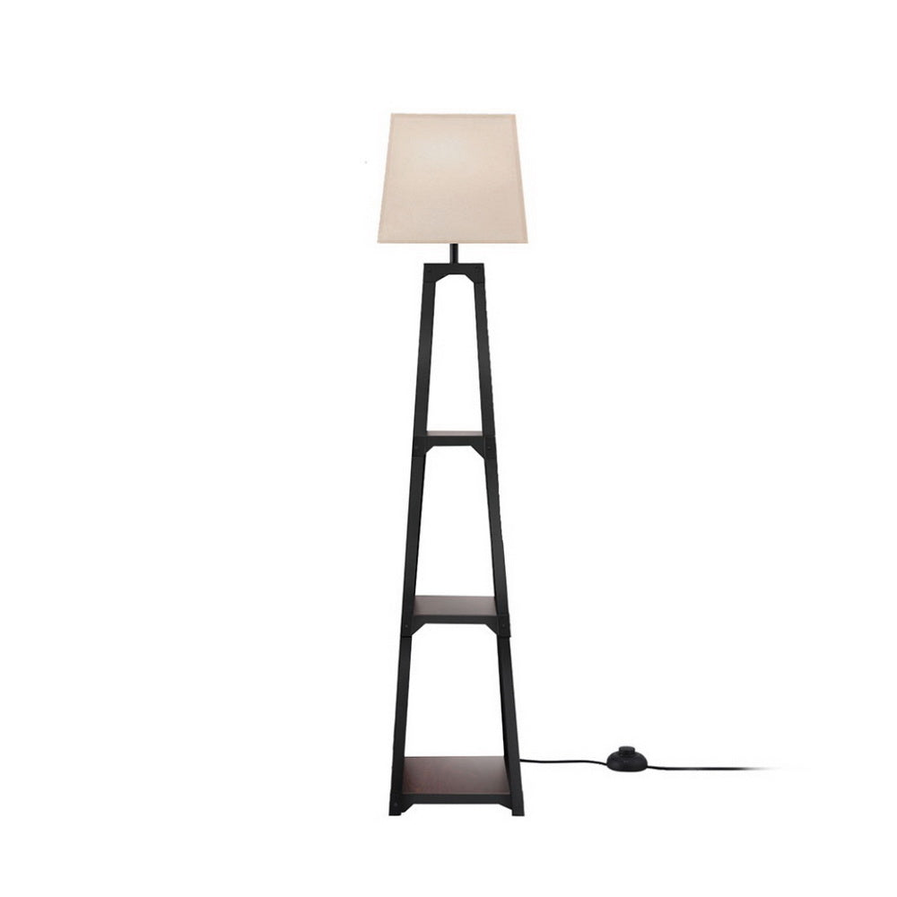 Artiss Floor Lamp 3 Tier Shelf Storage LED Light Stand Home Room Vintage White - VogueDecor.au