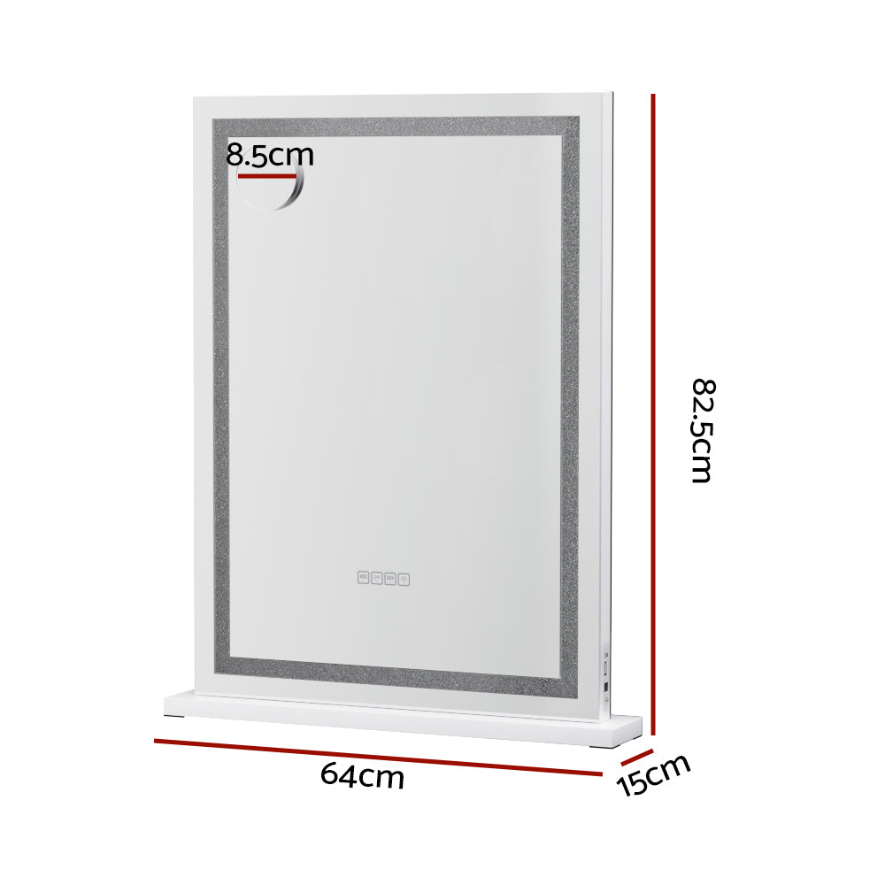 Embellir Bluetooth Makeup Mirror 58x80cm Hollywood Vanity with LED Light Crystal - VogueDecor.au