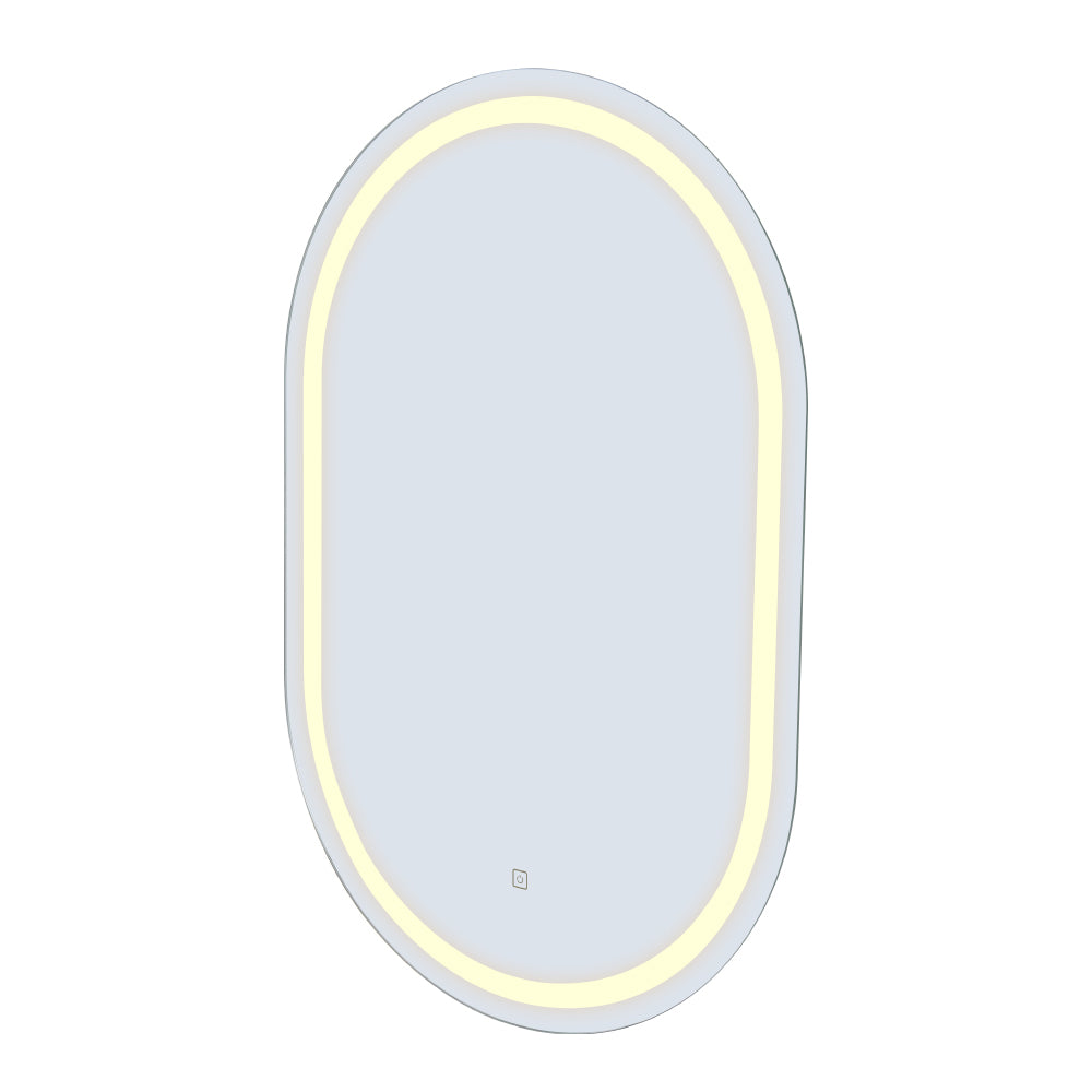 Embellir 2 LED Wall Mirror With Light 50X75CM Bathroom Decor Oval Mirrors Vanity - VogueDecor.au