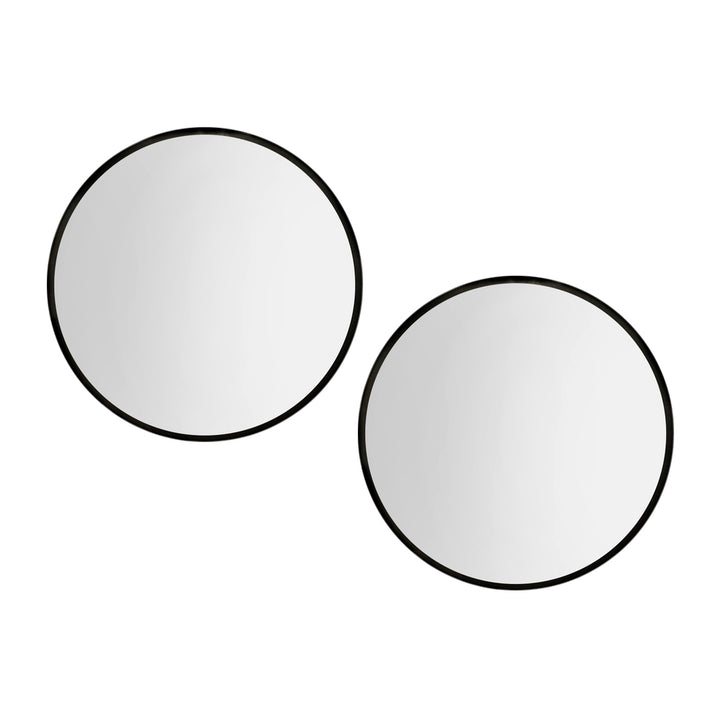 Embellir 2 Wall Mirror Makeup 70cm Home Decor Framed Mirrors Bathroom Round Black - VogueDecor.au