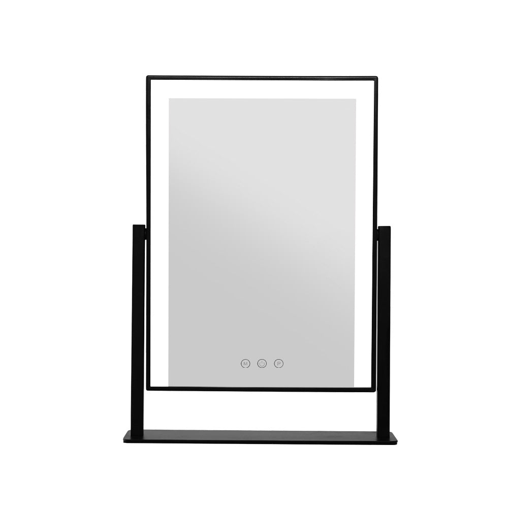 Embellir Makeup Mirror 30x40cm Hollywood Vanity with LED Light Rotation Black - VogueDecor.au