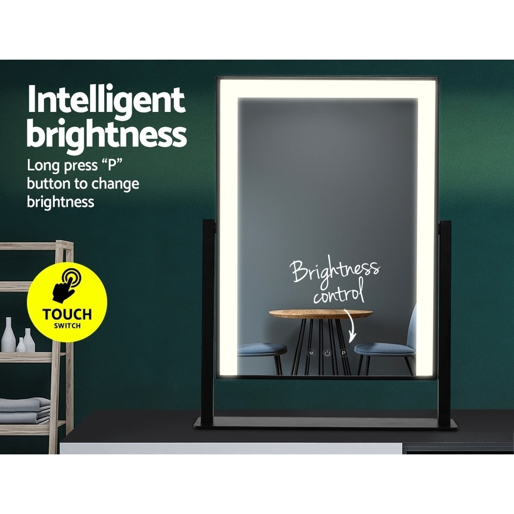 Embellir Makeup Mirror 30x40cm Hollywood Vanity with LED Light Rotation Black - VogueDecor.au