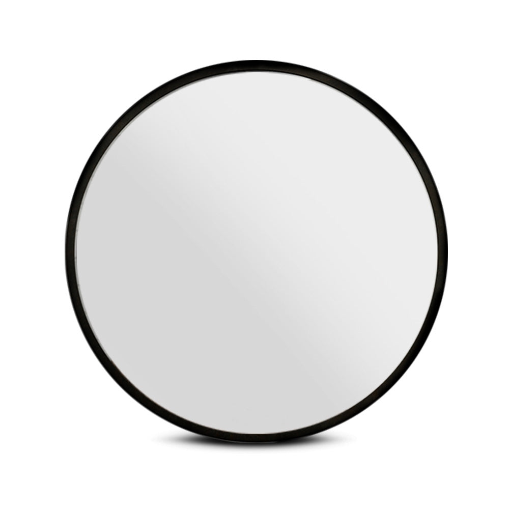 Embellir Wall Mirror Makeup 90cm Home Decor Framed Mirrors Bathroom Round Black - VogueDecor.au