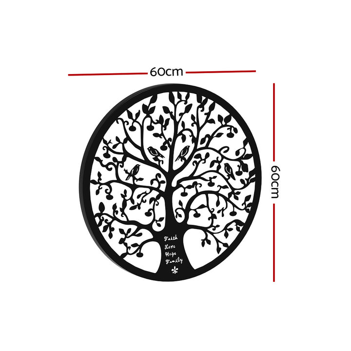 Artiss Metal Wall Art Hanging Sculpture Home Decor Leaf Tree of Life Round Frame - VogueDecor.au