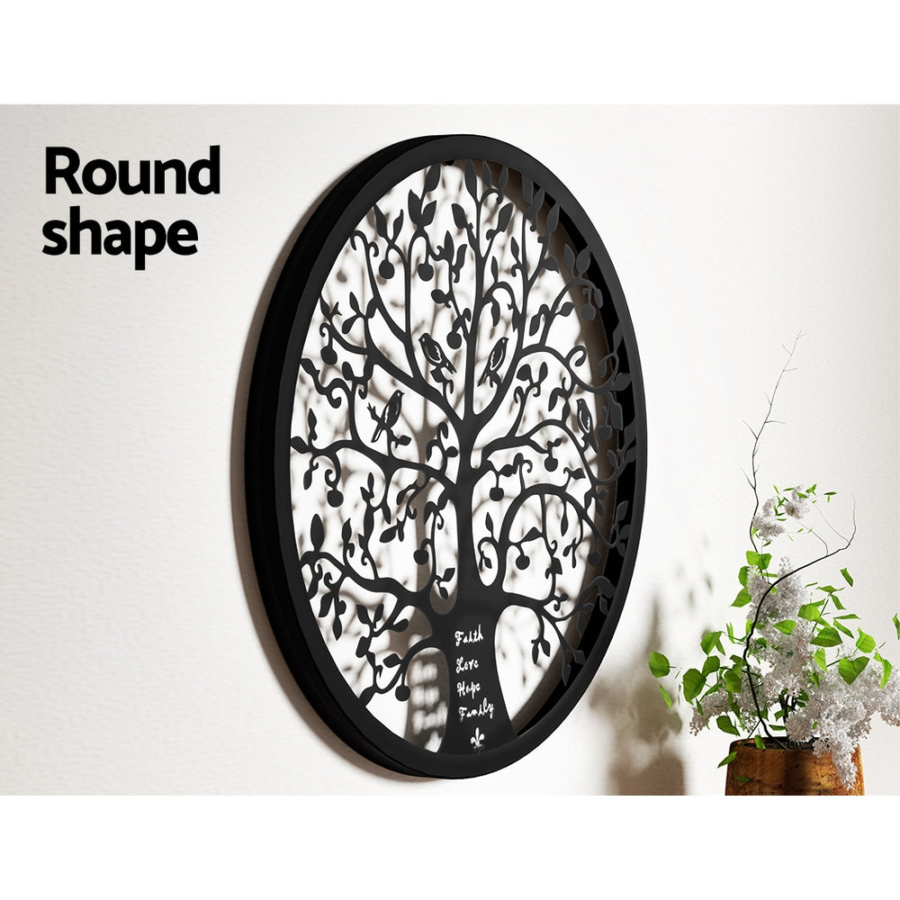 Artiss Metal Wall Art Hanging Sculpture Home Decor Leaf Tree of Life Round Frame - VogueDecor.au