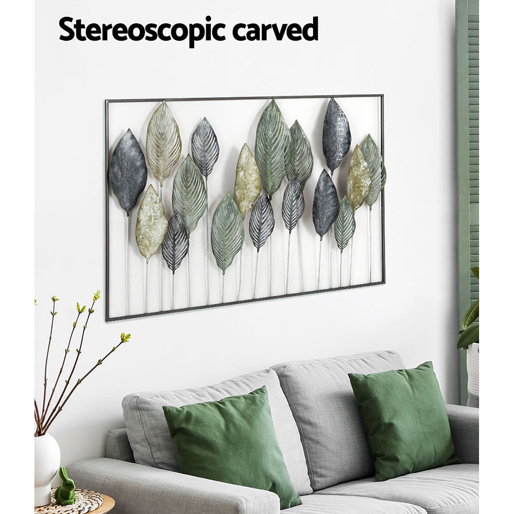 Artiss Metal Wall Art Hanging Sculpture Home Decor Leaf Tree of Life Framed - VogueDecor.au